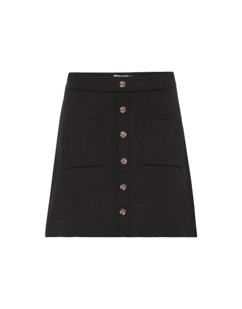 ICHI Ketty Button Front Skirt in Black by ICHI