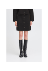 ICHI Ketty Button Front Skirt in Black by ICHI