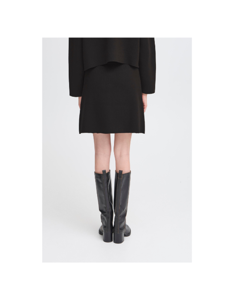 ICHI Ketty Button Front Skirt in Black by ICHI