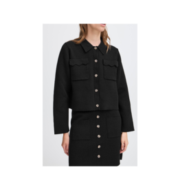 ICHI Ketty Button Down in Black by ICHI