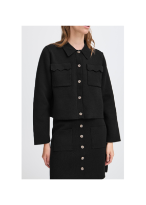 ICHI Ketty Button Down in Black by ICHI