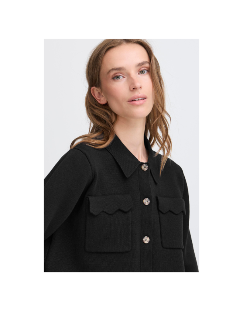 ICHI Ketty Button Down in Black by ICHI