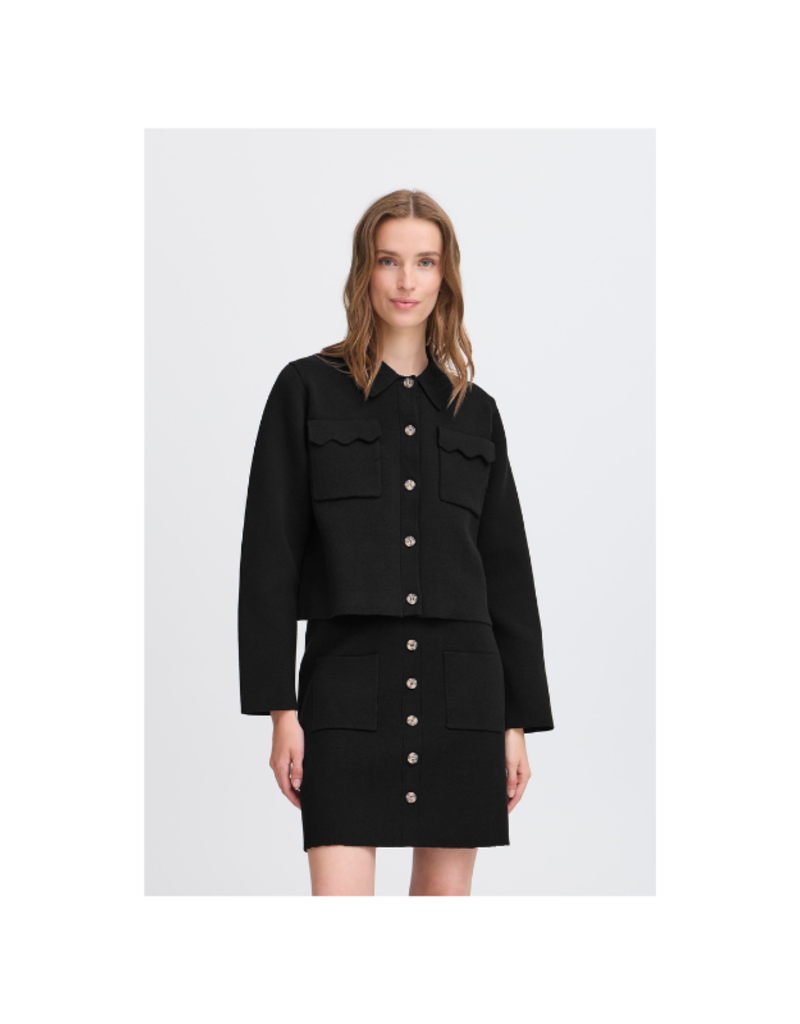 ICHI Ketty Button Down in Black by ICHI