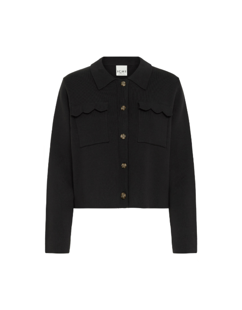 ICHI Ketty Button Down in Black by ICHI