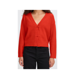 ICHI Dasila Cardigan in Fiery Red by ICHI