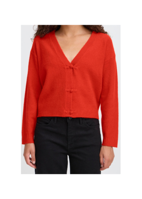 ICHI Dasila Cardigan in Fiery Red by ICHI