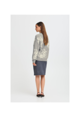 b.young Omea Flower Jumper in Mid Grey Melange by b.young
