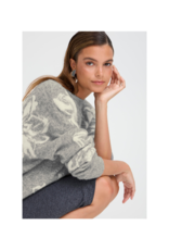 b.young Omea Flower Jumper in Mid Grey Melange by b.young
