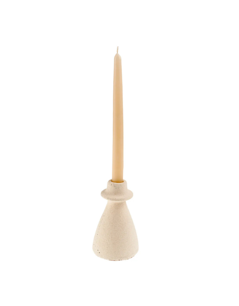 Indaba Trading Arta White Terracotta Candle Holder Medium
