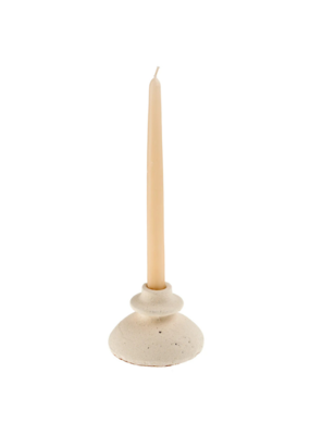 Indaba Trading Arta White Terracotta Candle Holder Small