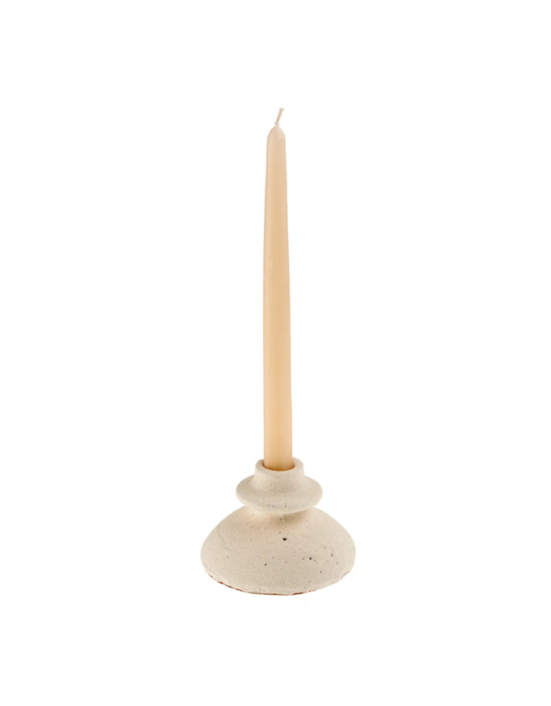 Indaba Trading Arta White Terracotta Candle Holder Small