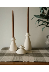 Indaba Trading Arta White Terracotta Candle Holder Small