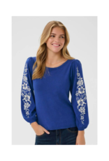 Cream Villea Boatneck Pullover in Galaxy Blue by Cream