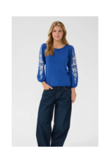 Cream Villea Boatneck Pullover in Galaxy Blue by Cream