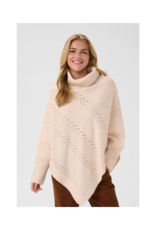 Cream Holiday Turtleneck Poncho in Oat Melange by Cream