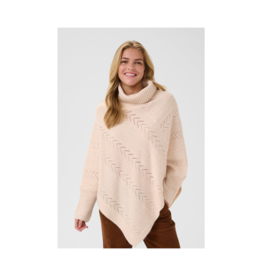 Cream Holiday Turtleneck Poncho in Oat Melange by Cream