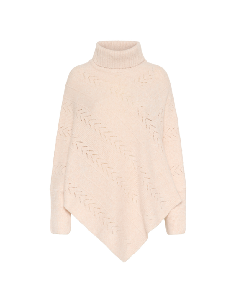 Cream Holiday Turtleneck Poncho in Oat Melange by Cream