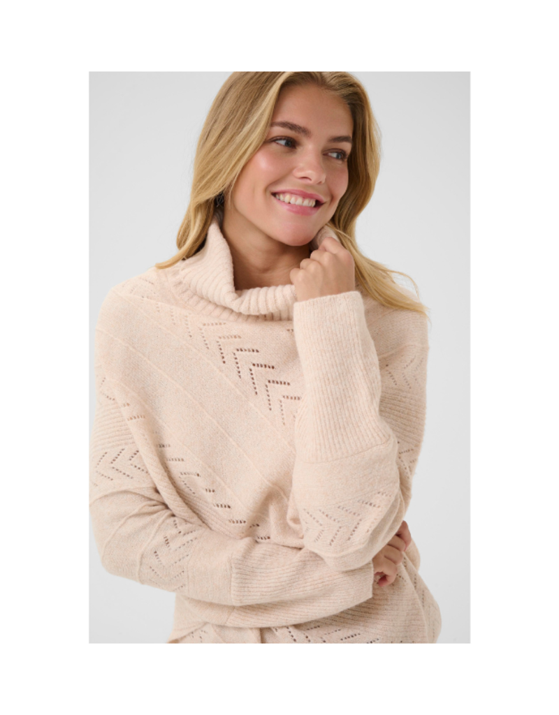 Cream Holiday Turtleneck Poncho in Oat Melange by Cream