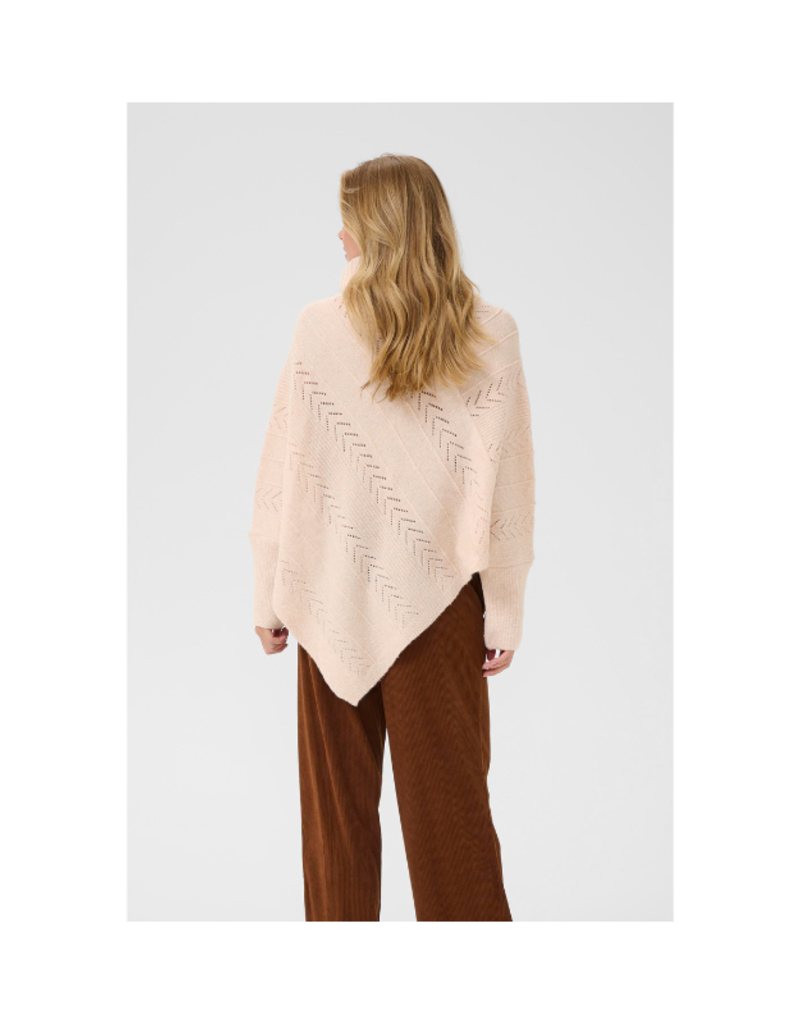 Cream Holiday Turtleneck Poncho in Oat Melange by Cream