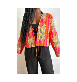French Toast The Clara Jacket in Orange Pink Tiger by French Toast
