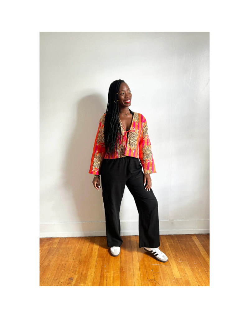 French Toast The Clara Jacket in Orange Pink Tiger by French Toast