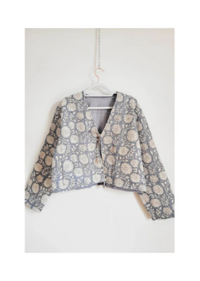 French Toast The Clara Jacket in Blue Grey Floral by French Toast