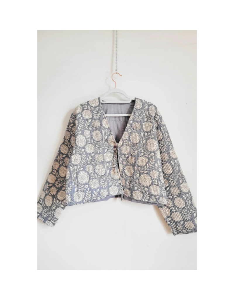 French Toast The Clara Jacket in Blue Grey Floral by French Toast