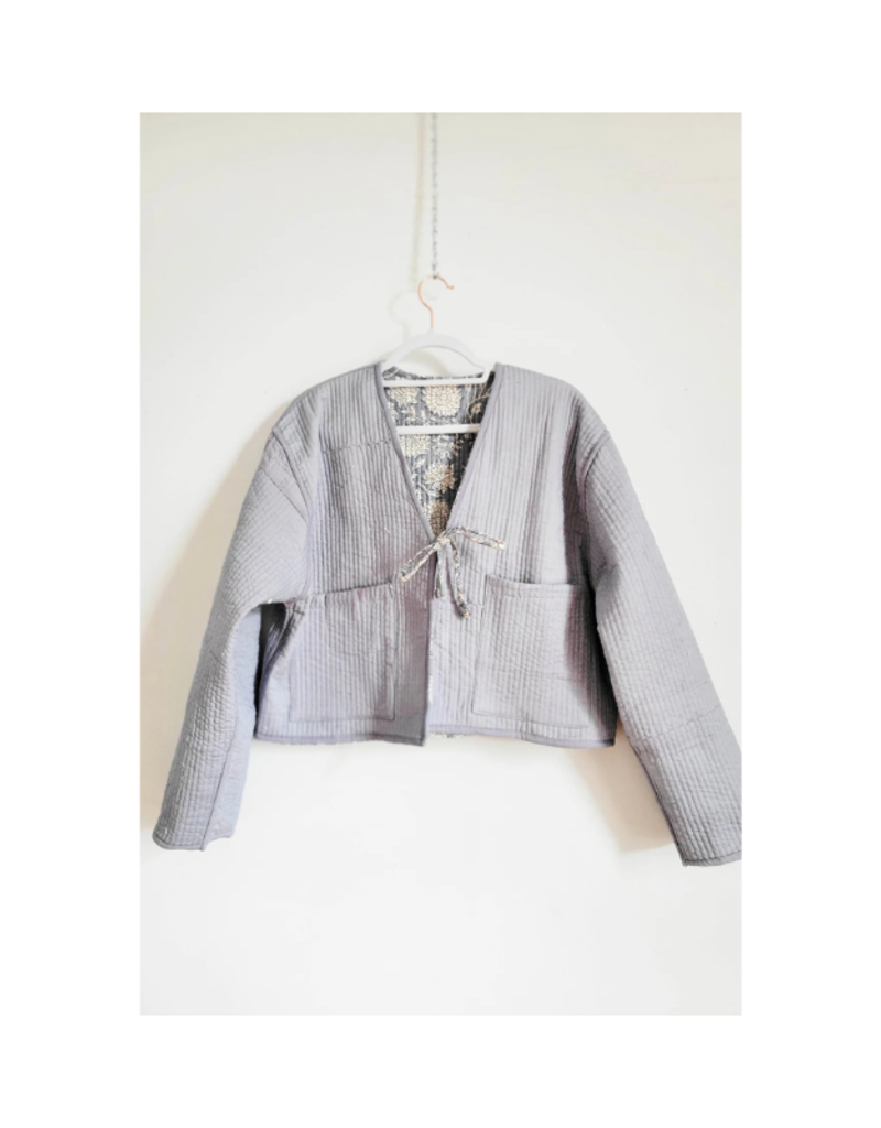 French Toast The Clara Jacket in Blue Grey Floral by French Toast