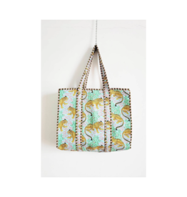 French Toast Weekend Tote in Blue Green Leopard by French Toast