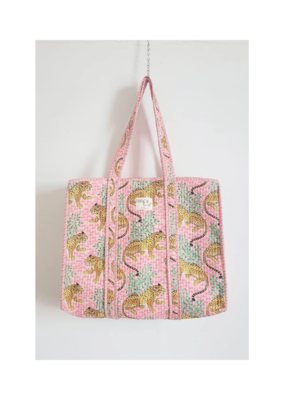 French Toast Weekend Tote in Light Pink Leopard by French Toast
