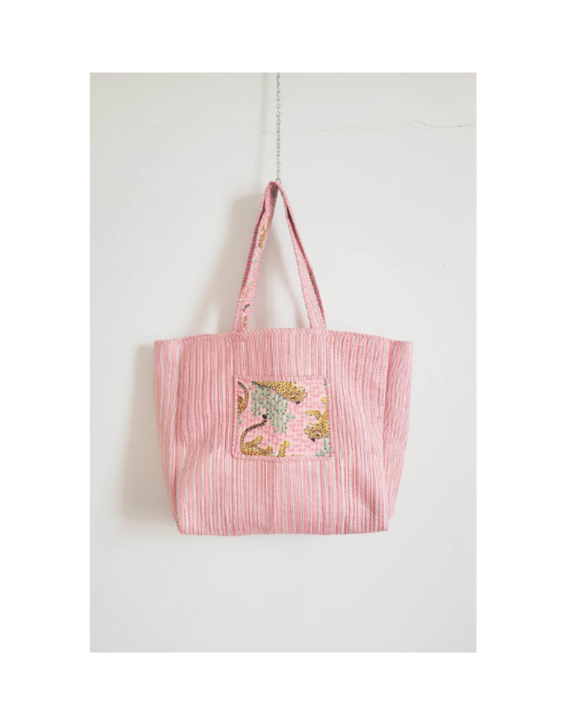 French Toast Weekend Tote in Light Pink Leopard by French Toast