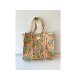 French Toast Weekend Tote in Tan Pink Leopard by French Toast
