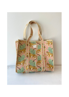 French Toast Weekend Tote in Tan Pink Leopard by French Toast