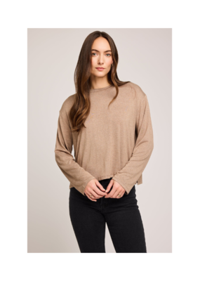 Gentle Fawn Indy Longsleeve Top in Heather Khaki by Gentle Fawn