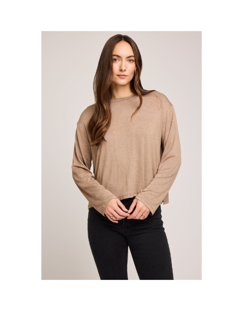 Gentle Fawn Indy Longsleeve Top in Heather Khaki by Gentle Fawn