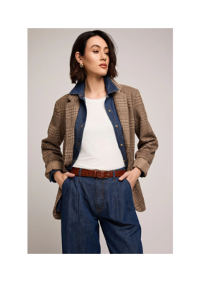 Gentle Fawn Sapphira Blazer Coat in Chocolate Clencheck by Gentle Fawn