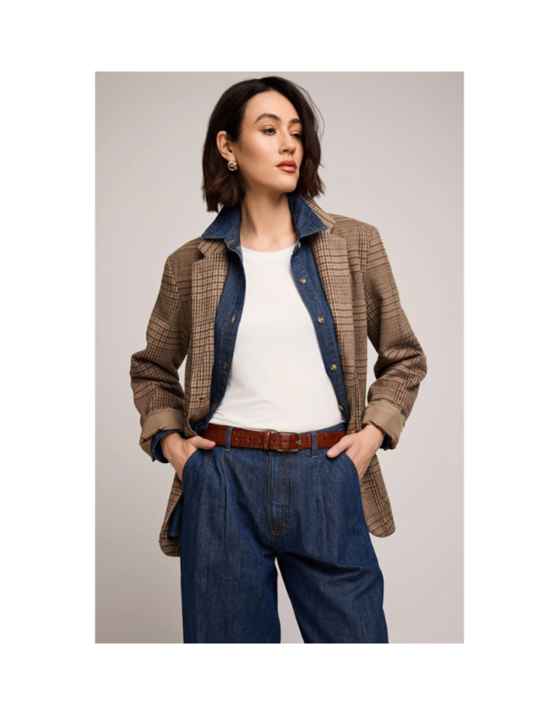 Gentle Fawn Sapphira Blazer Coat in Chocolate Clencheck by Gentle Fawn