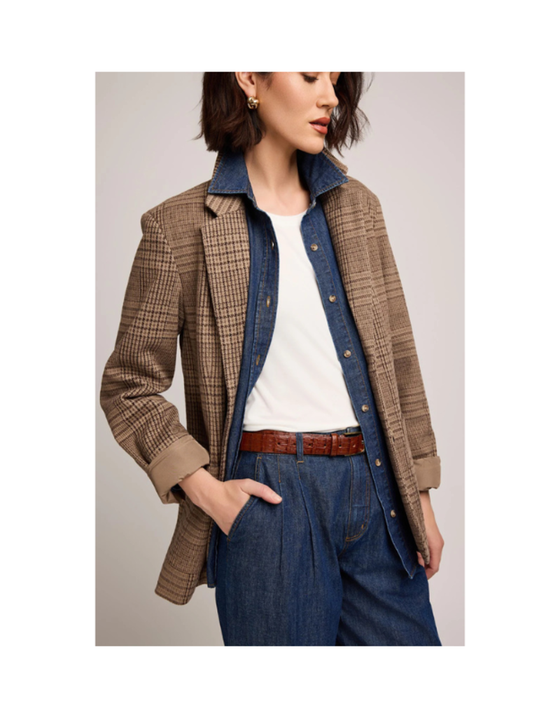 Gentle Fawn Sapphira Blazer Coat in Chocolate Clencheck by Gentle Fawn