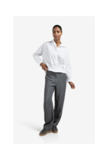 YAYA Poplin Blouse with Front Pleat Pure White by YAYA