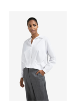 YAYA Poplin Blouse with Front Pleat Pure White by YAYA