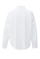 YAYA Poplin Blouse with Front Pleat Pure White by YAYA
