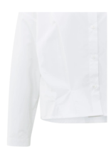 YAYA Poplin Blouse with Front Pleat Pure White by YAYA