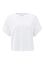 YAYA Jersey Top with Folded Detail Pure White by YAYA