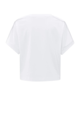 YAYA Jersey Top with Folded Detail Pure White by YAYA