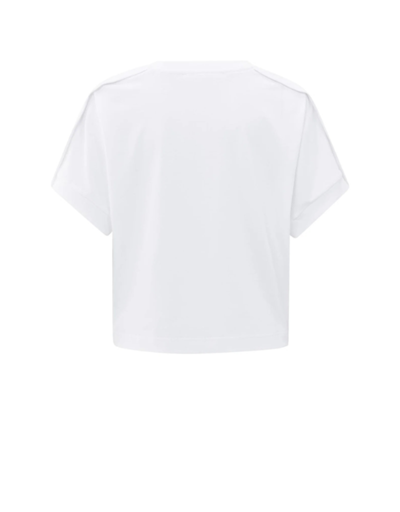 YAYA Jersey Top with Folded Detail Pure White by YAYA