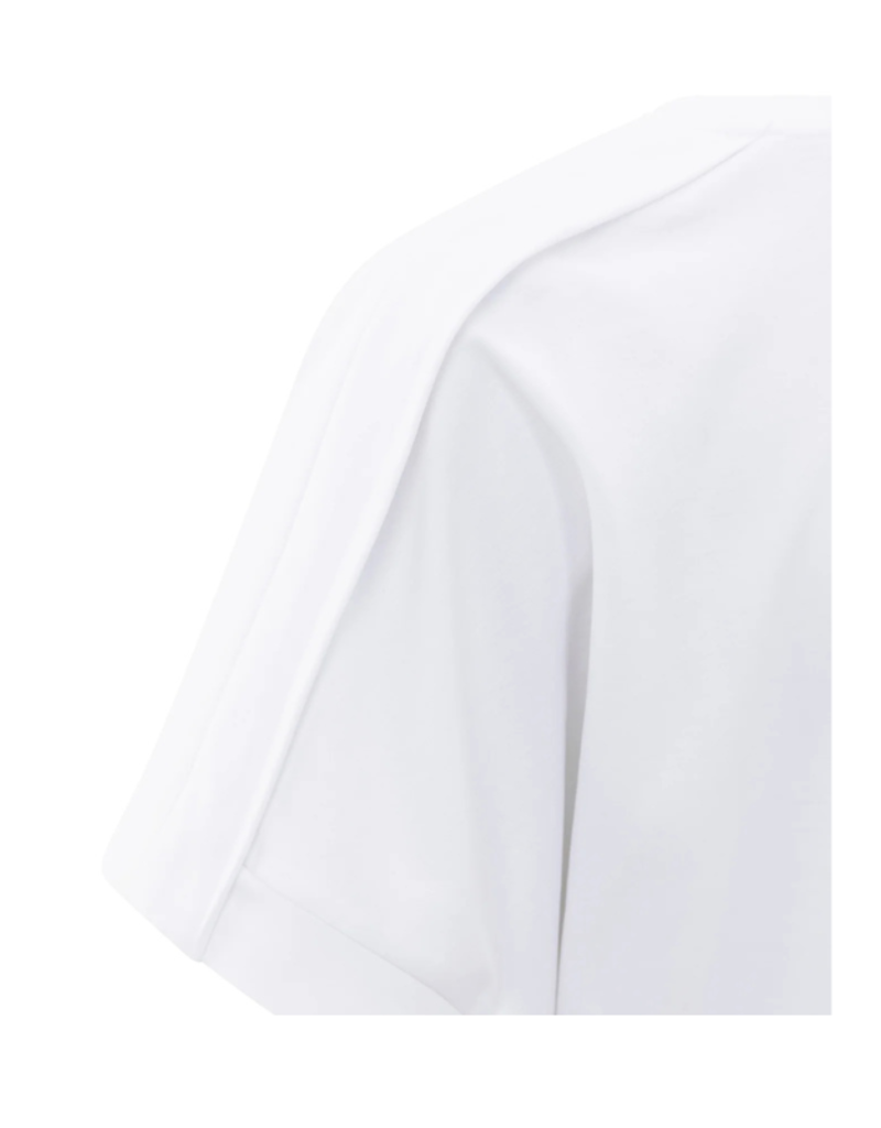 YAYA Jersey Top with Folded Detail Pure White by YAYA