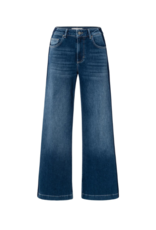 YAYA High-Waist Wide Denim with Tape in Dark Blue Wash by YAYA