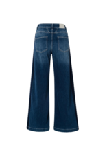 YAYA High-Waist Wide Denim with Tape in Dark Blue Wash by YAYA