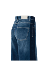 YAYA High-Waist Wide Denim with Tape in Dark Blue Wash by YAYA