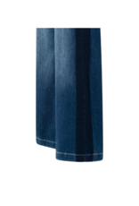 YAYA High-Waist Wide Denim with Tape in Dark Blue Wash by YAYA